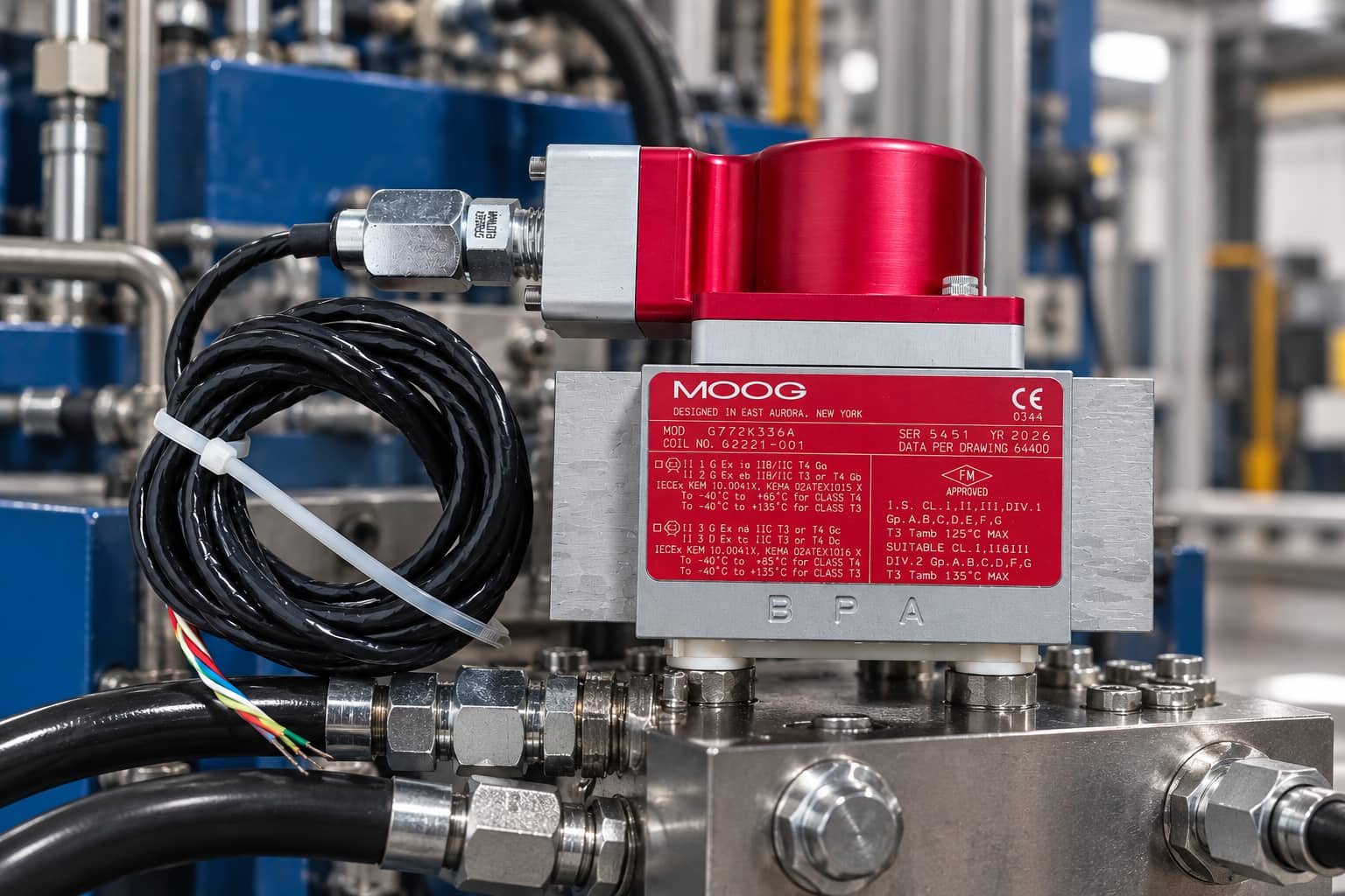 MOOG G772K Servo Valve in Industrial Hydraulic Application