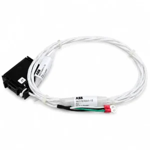 ABB 6637636A1-15 Industrial Control Cable with White Wire Harness and Black Connector