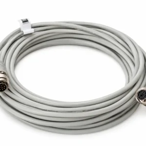 ABB SCIS CABLE industrial cable assembly illustration with coiled gray cable and circular connectors on white background