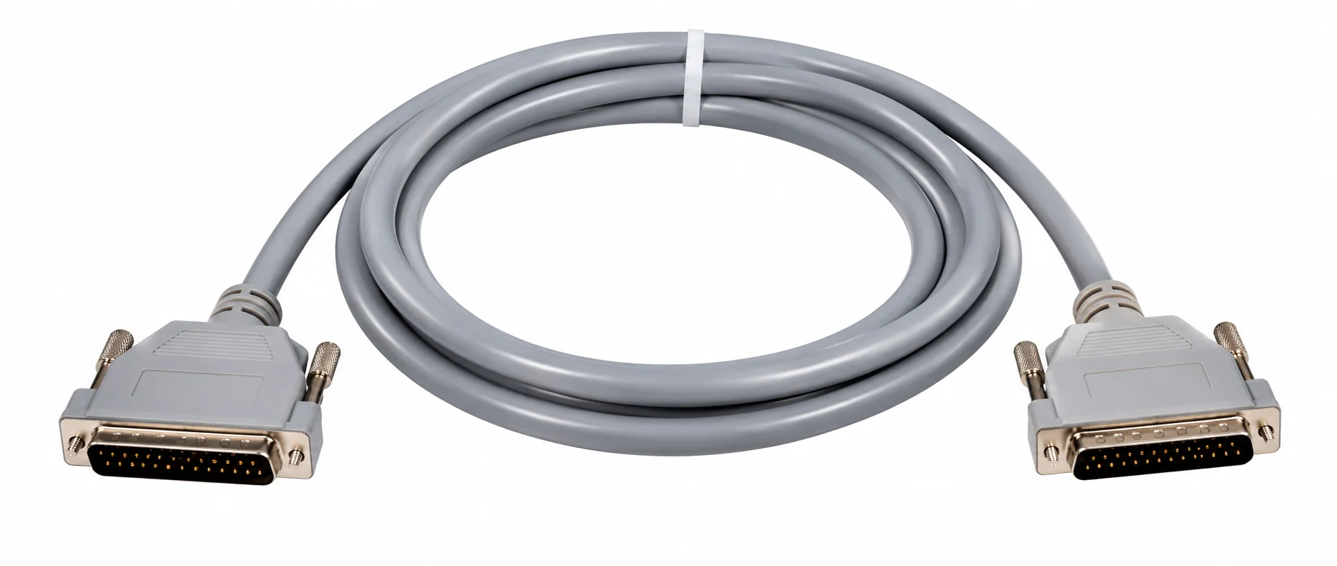 ABB 6642335A1-15 industrial cable assembly with gray coiled cable and multi-pin connectors on white background