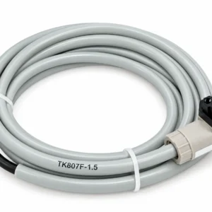 ABB TK807F-1.5 industrial cable product illustration showing a coiled gray cable with connectors on a white background