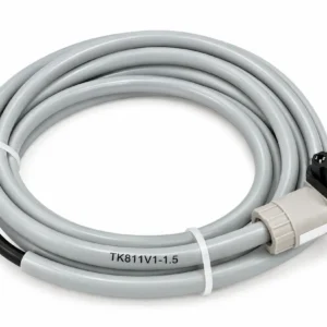 ABB TK811V1-1.5 industrial cable assembly illustration showing a coiled gray cable with connectors on a white background